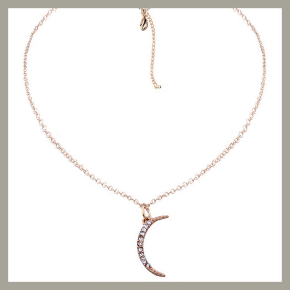 Beautiful Rhinestone Moon Necklace - Picture 4 of 4